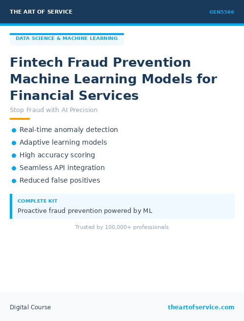 GEN5566 Fintech Fraud Prevention Machine Learning Models for Financial Services