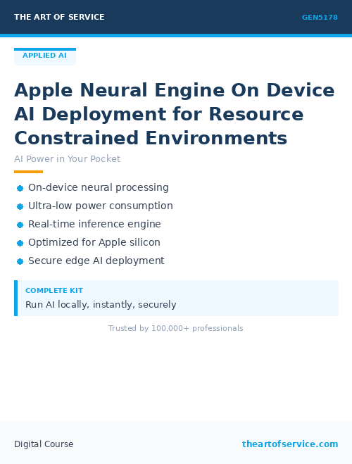 GEN5178 Apple Neural Engine On Device AI Deployment for Resource Constrained Environments