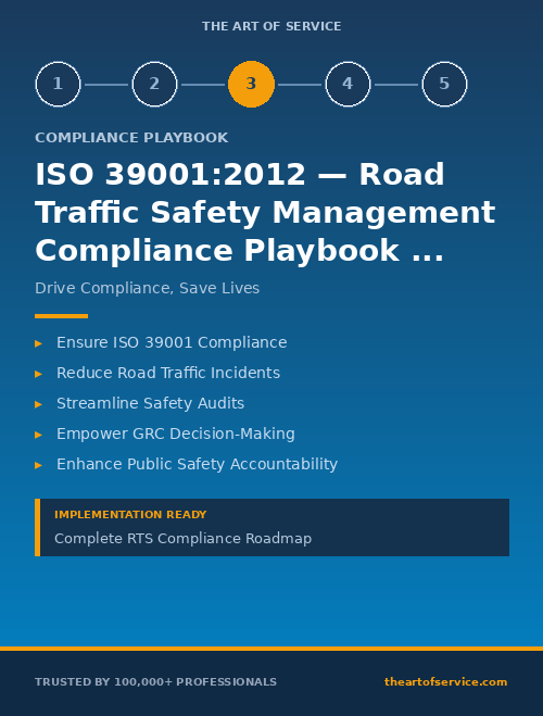 ISO 39001:2012 — Road Traffic Safety Management Compliance Playbook for Government & Public Sector - Compliance Officers & GRC Managers Edition
