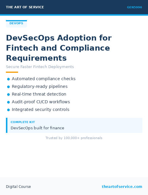 GEN5996 DevSecOps Adoption for Fintech and Compliance Requirements