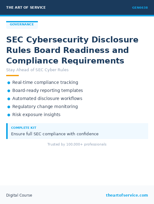 GEN6638 SEC Cybersecurity Disclosure Rules Board Readiness and Compliance Requirements