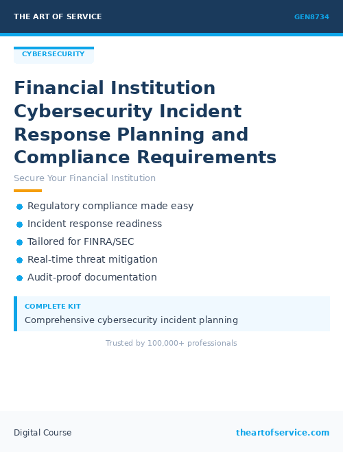 GEN8734 Financial Institution Cybersecurity Incident Response Planning and Compliance Requirements