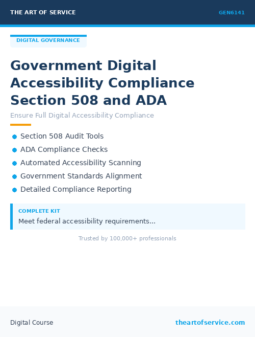 GEN6141 Government Digital Accessibility Compliance Section 508 and ADA