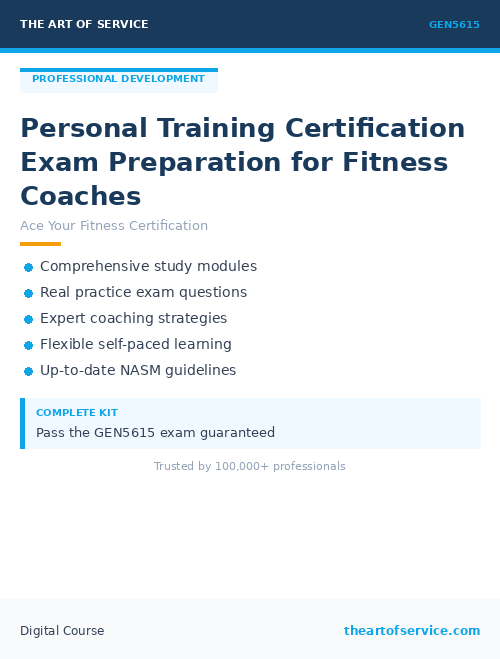 GEN5615 Personal Training Certification Exam Preparation for Fitness Coaches