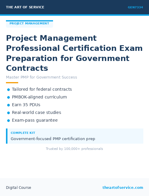 GEN7334 Project Management Professional Certification Exam Preparation for Government Contracts
