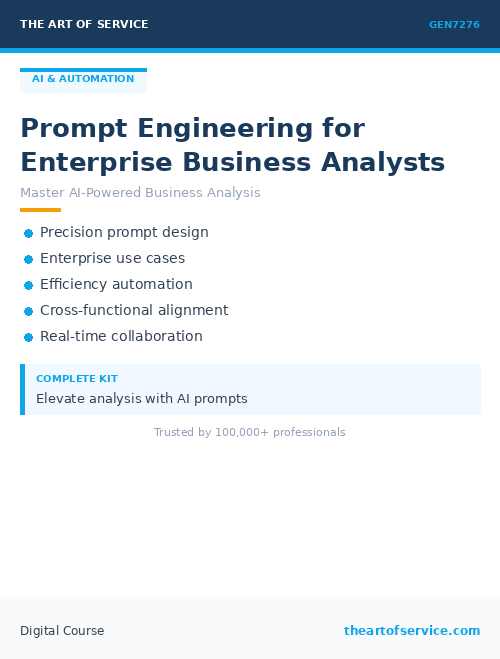 GEN7276 Prompt Engineering for Enterprise Business Analysts