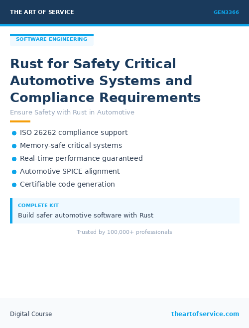 GEN3366 Rust for Safety Critical Automotive Systems and Compliance Requirements