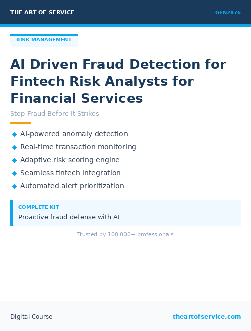 GEN2876 AI Driven Fraud Detection for Fintech Risk Analysts for Financial Services
