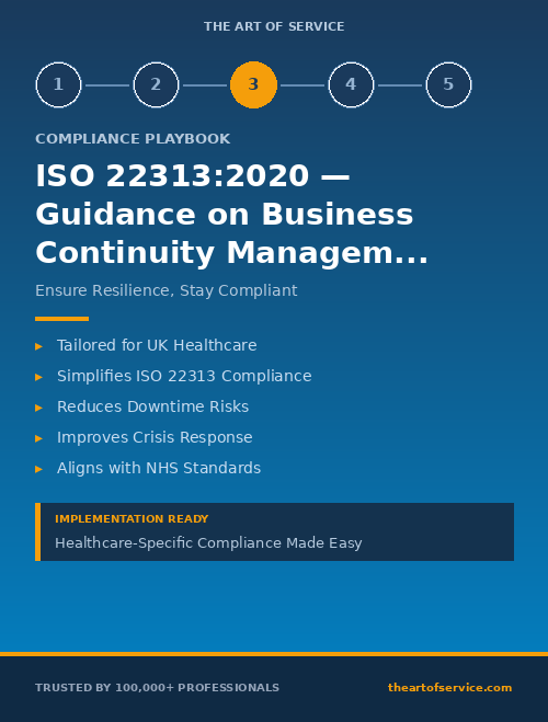 ISO 22313:2020 — Guidance on Business Continuity Management Systems Compliance Playbook for Healthcare in United Kingdom