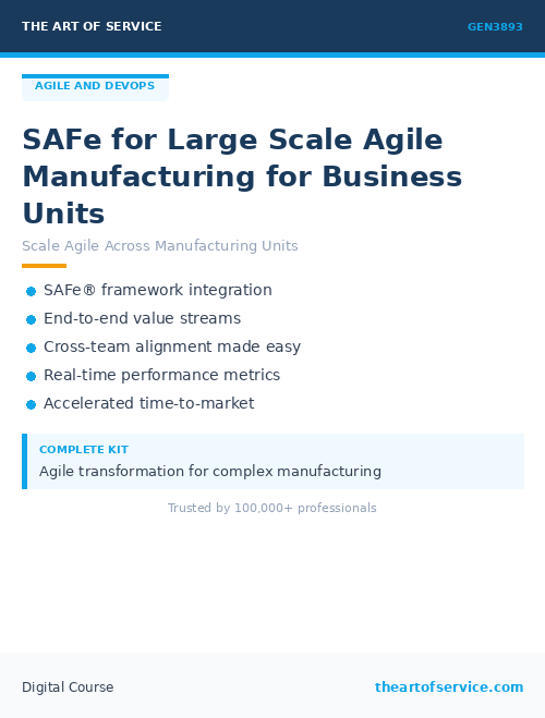 GEN3893 SAFe for Large Scale Agile Manufacturing for Business Units