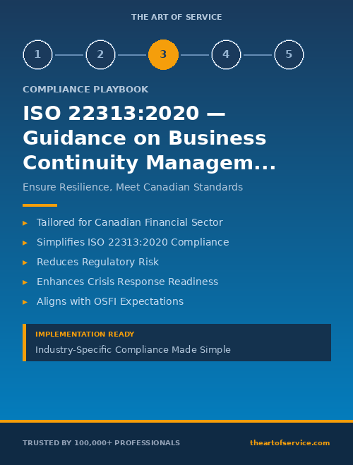 ISO 22313:2020 — Guidance on Business Continuity Management Systems Compliance Playbook for Financial Services in Canada