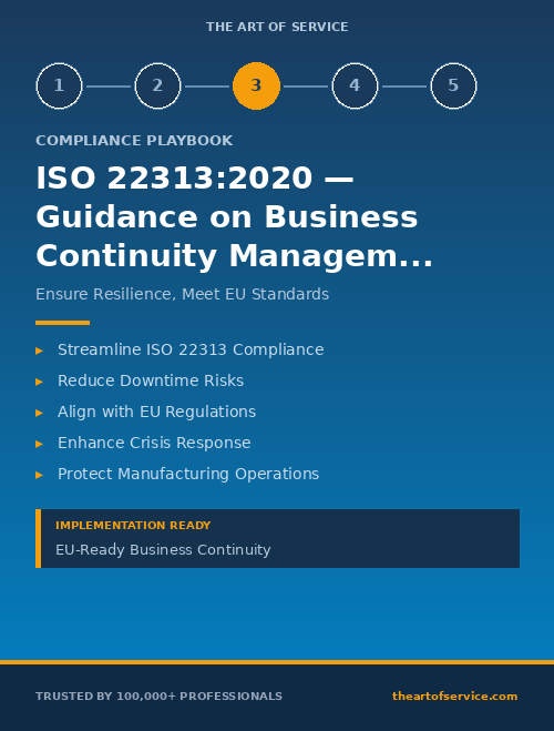 ISO 22313:2020 — Guidance on Business Continuity Management Systems Compliance Playbook for Manufacturing in European Union