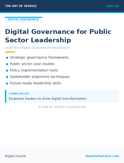 GEN1708 Digital Governance for Public Sector Leadership