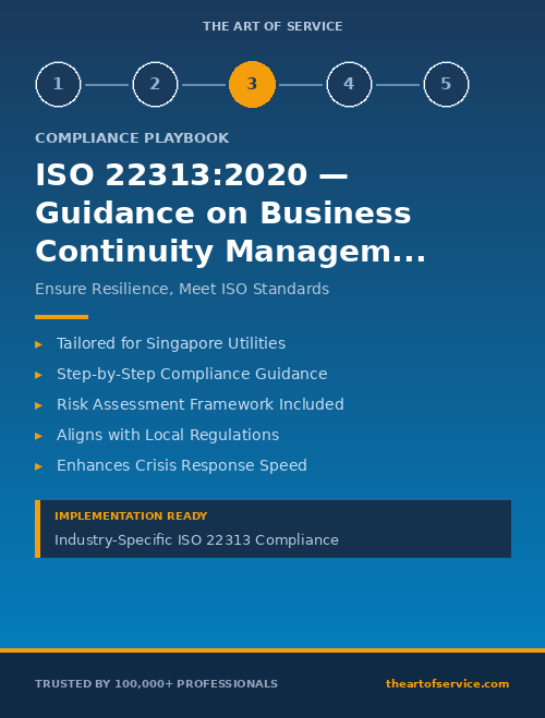 ISO 22313:2020 — Guidance on Business Continuity Management Systems Compliance Playbook for Energy & Utilities in Singapore