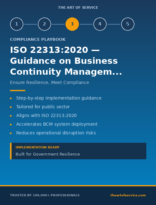 ISO 22313:2020 — Guidance on Business Continuity Management Systems Compliance Playbook for Government & Public Sector - Getting Started