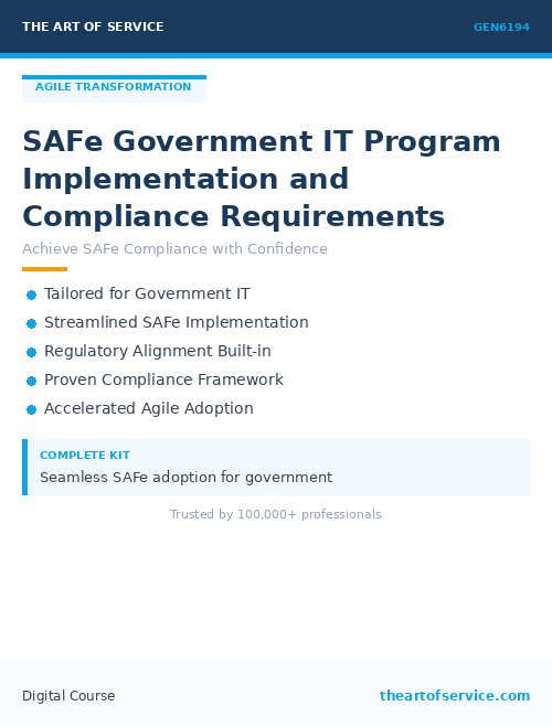 GEN6194 SAFe Government IT Program Implementation and Compliance Requirements