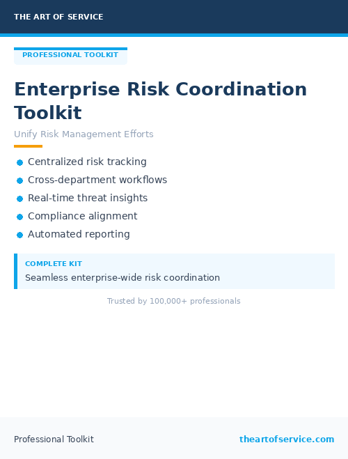 Enterprise Risk Coordination Toolkit