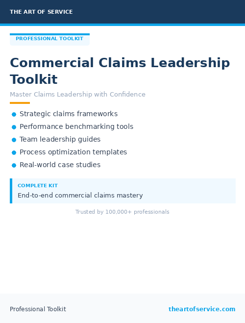 Commercial Claims Leadership Toolkit