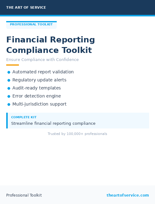 Financial Reporting Compliance Toolkit