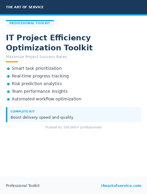IT Project Efficiency Optimization Toolkit