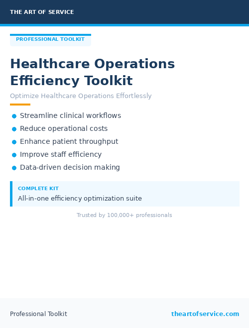 Healthcare Operations Efficiency Toolkit