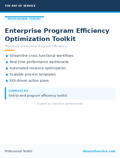 Enterprise Program Efficiency Optimization Toolkit
