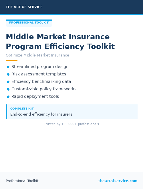 Middle Market Insurance Program Efficiency Toolkit