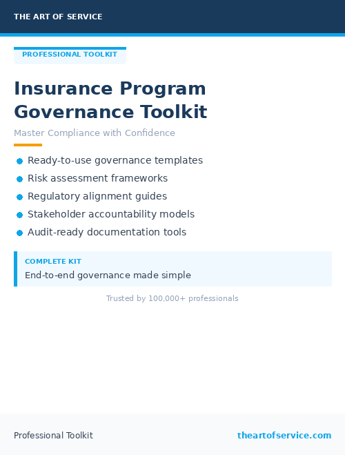 Insurance Program Governance Toolkit