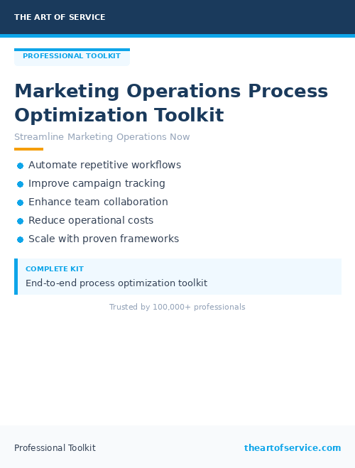 Marketing Operations Process Optimization Toolkit