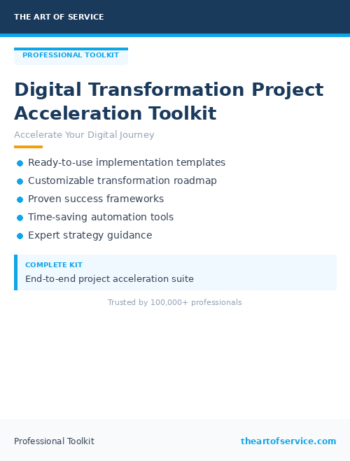 Digital Transformation Project Acceleration Toolkit