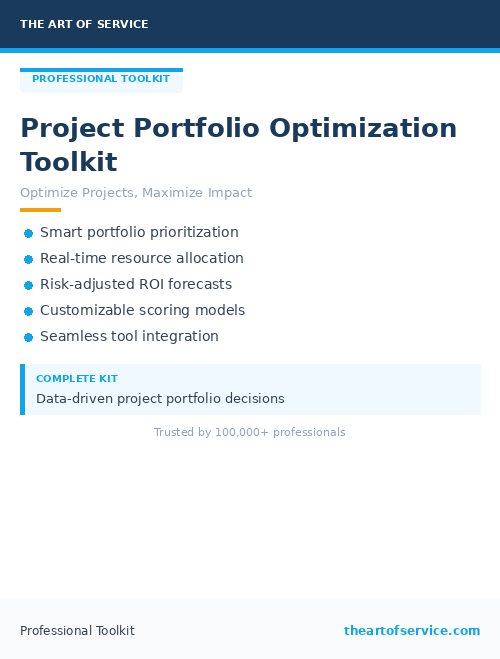 Project Portfolio Optimization Toolkit