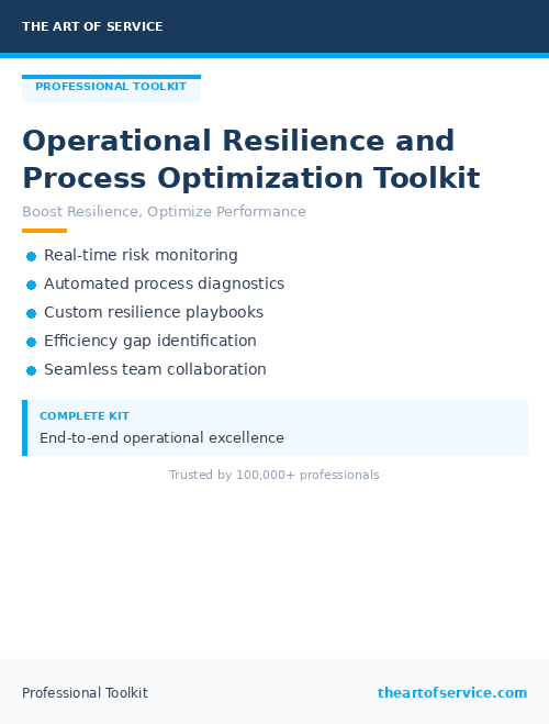Operational Resilience and Process Optimization Toolkit