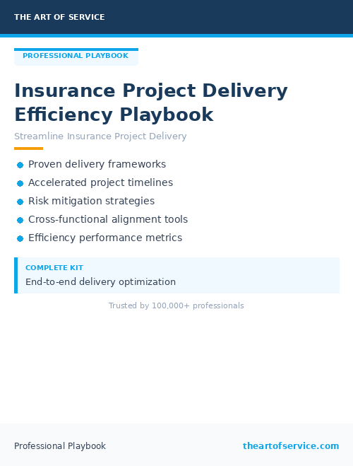 Insurance Project Delivery Efficiency Playbook