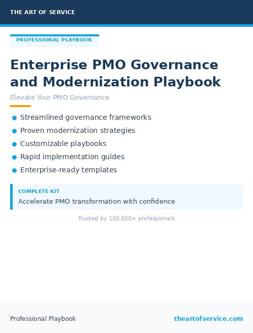 Enterprise PMO Governance and Modernization Playbook