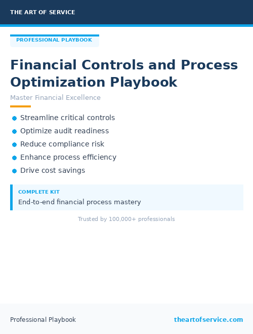 Financial Controls and Process Optimization Playbook
