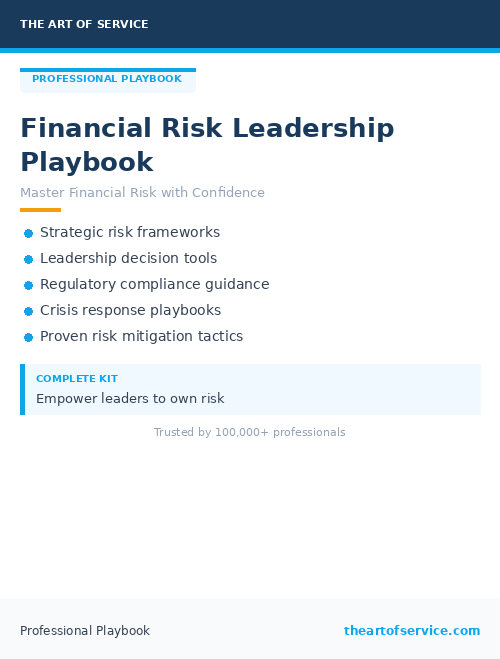 Financial Risk Leadership Playbook