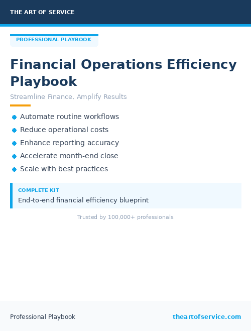 Financial Operations Efficiency Playbook