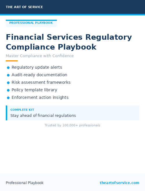 Financial Services Regulatory Compliance Playbook