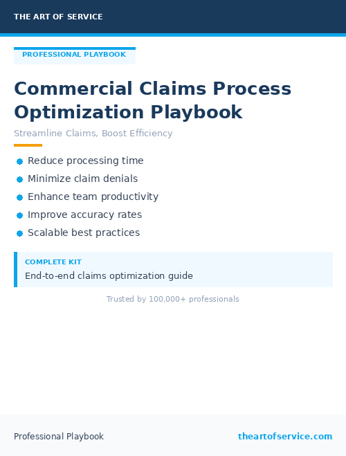 Commercial Claims Process Optimization Playbook