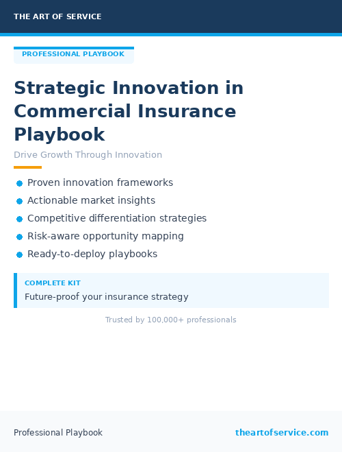 Strategic Innovation in Commercial Insurance Playbook