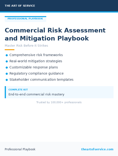 Commercial Risk Assessment and Mitigation Playbook
