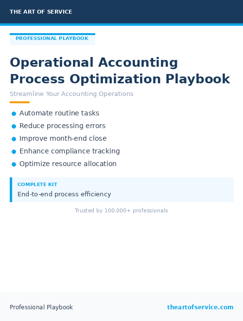 Operational Accounting Process Optimization Playbook