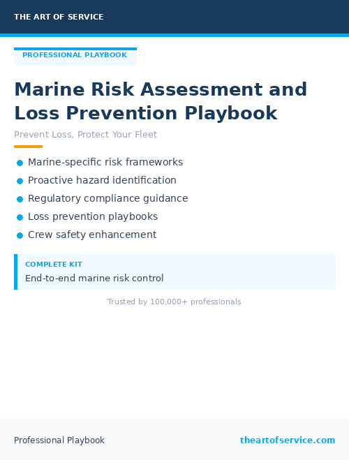 Marine Risk Assessment and Loss Prevention Playbook