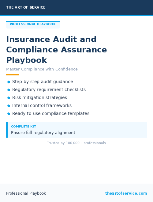 Insurance Audit and Compliance Assurance Playbook