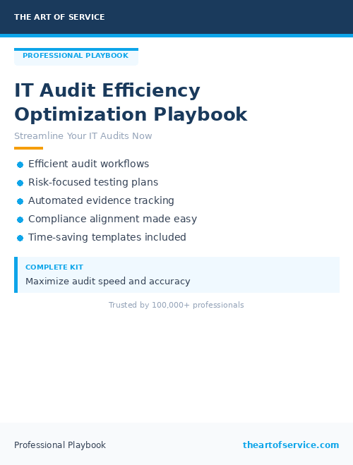 IT Audit Efficiency Optimization Playbook