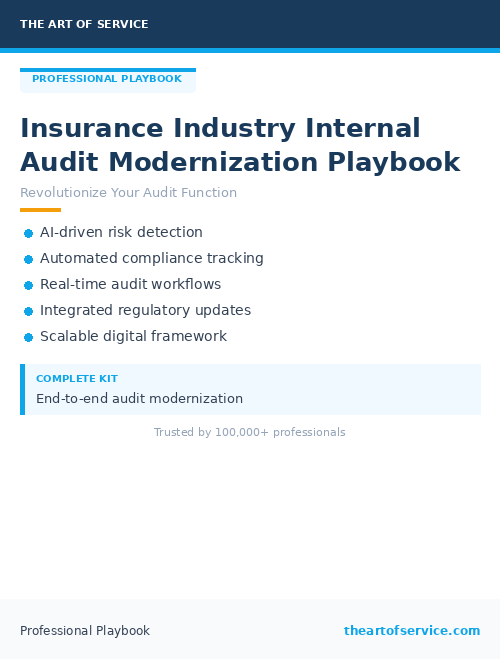 Insurance Industry Internal Audit Modernization Playbook