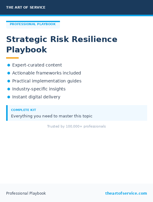 Strategic Risk Resilience Playbook