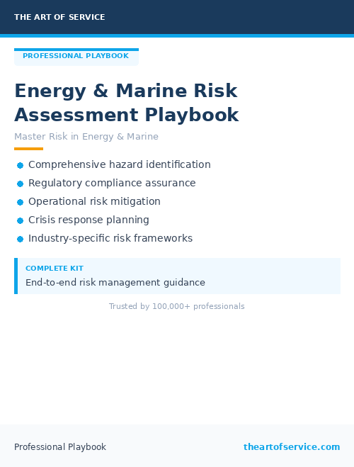 Energy & Marine Risk Assessment Playbook