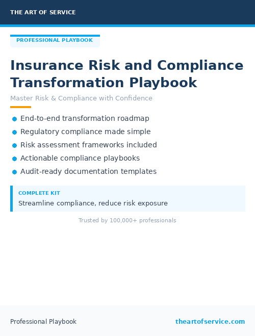 Insurance Risk and Compliance Transformation Playbook