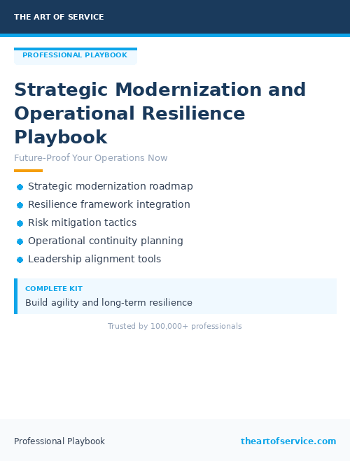 Strategic Modernization and Operational Resilience Playbook